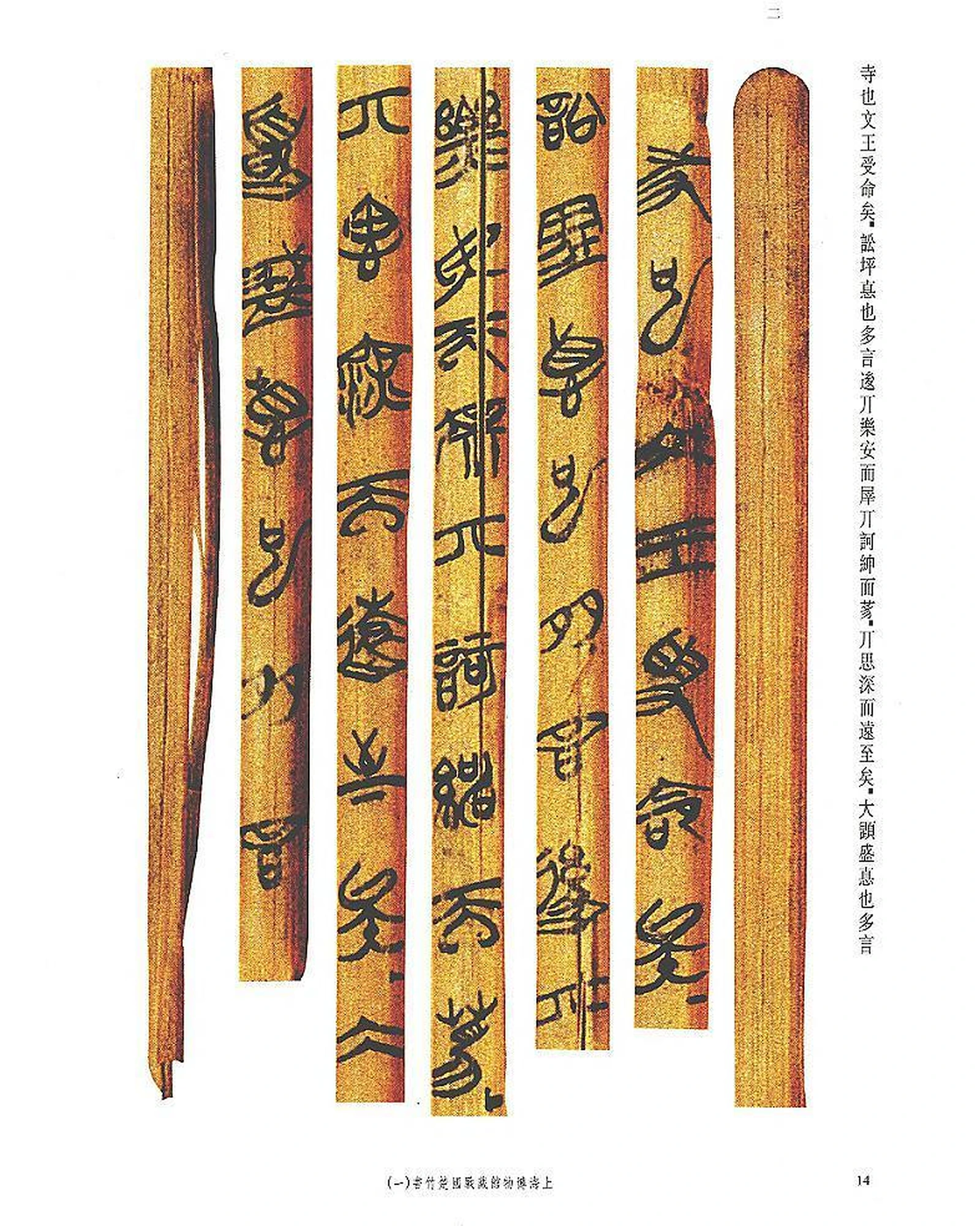 Reproduction of Chinese bamboo-slip manuscript material